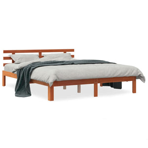 Letto senza Materasso Marrone Cera 150x200 cm in Legno di Pino 844275