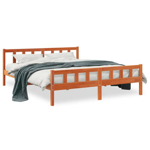 Letto senza Materasso Marrone Cera 160x200 cm in Legno di Pino 844399