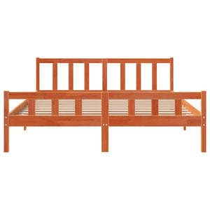 Letto senza Materasso Marrone Cera 160x200 cm in Legno di Pino 844399