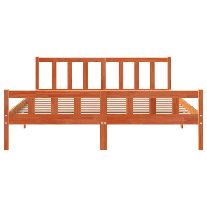 Letto senza Materasso Marrone Cera 160x200 cm in Legno di Pino 844399