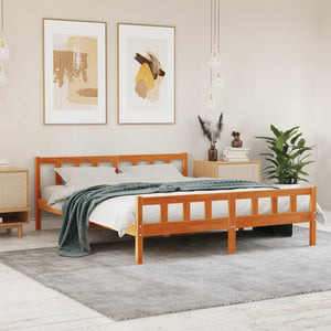 Letto senza Materasso Marrone Cera 160x200 cm in Legno di Pino 844399