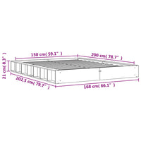Letto senza Materasso Marrone Cera 150x200 cm in Legno di Pino 844427