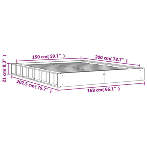 Letto senza Materasso Marrone Cera 150x200 cm in Legno di Pino 844427