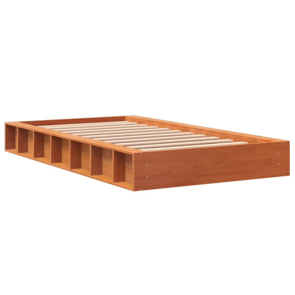 Letto senza Materasso Marrone Cera 90x200 cm Legno di Pino 844431