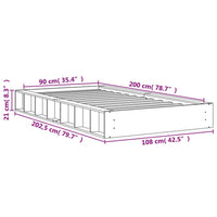 Letto senza Materasso Marrone Cera 90x200 cm Legno di Pino 844431