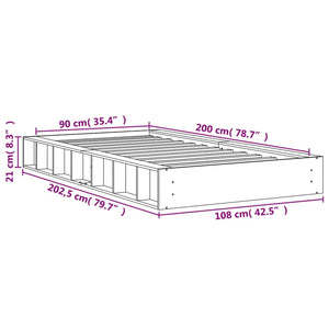Letto senza Materasso Marrone Cera 90x200 cm Legno di Pino 844431