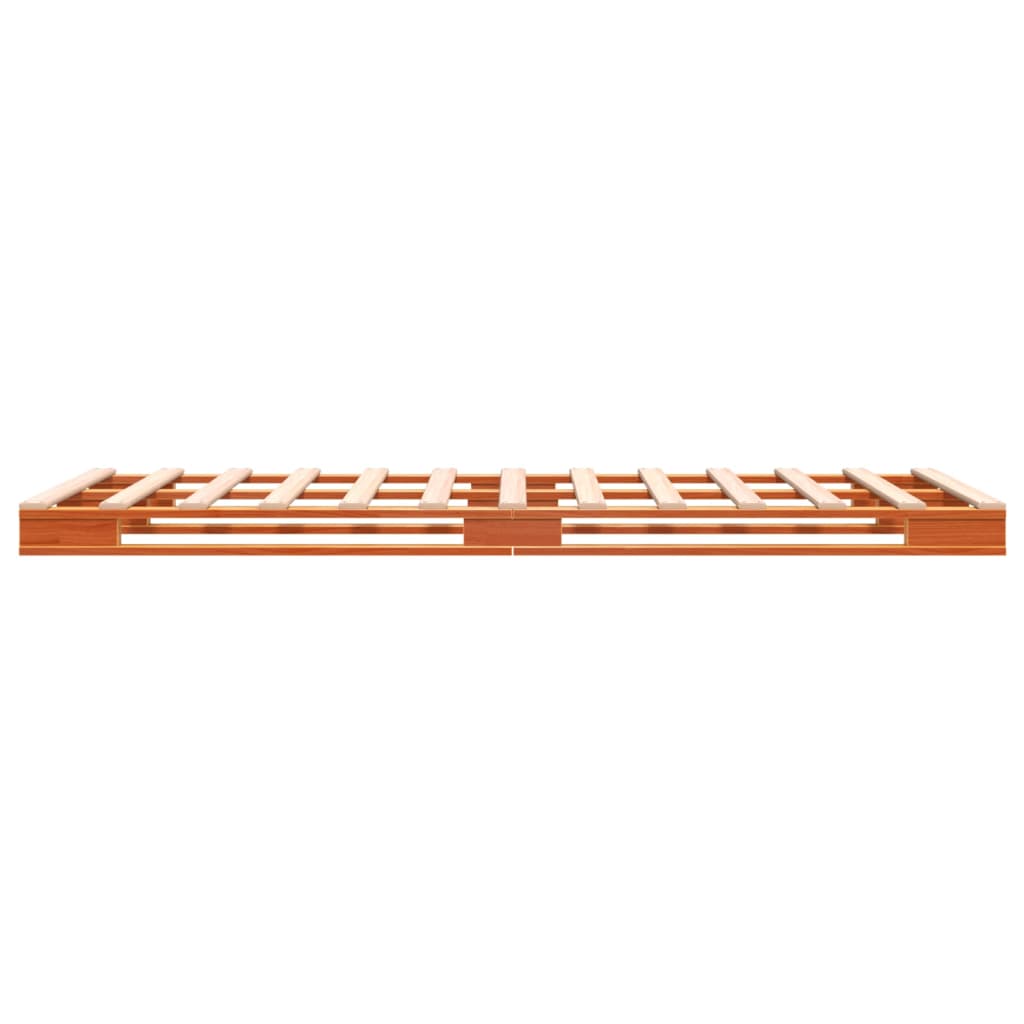 Letto Pallet Marrone Cera 90x200 cm in Legno Massello di Pino 844452