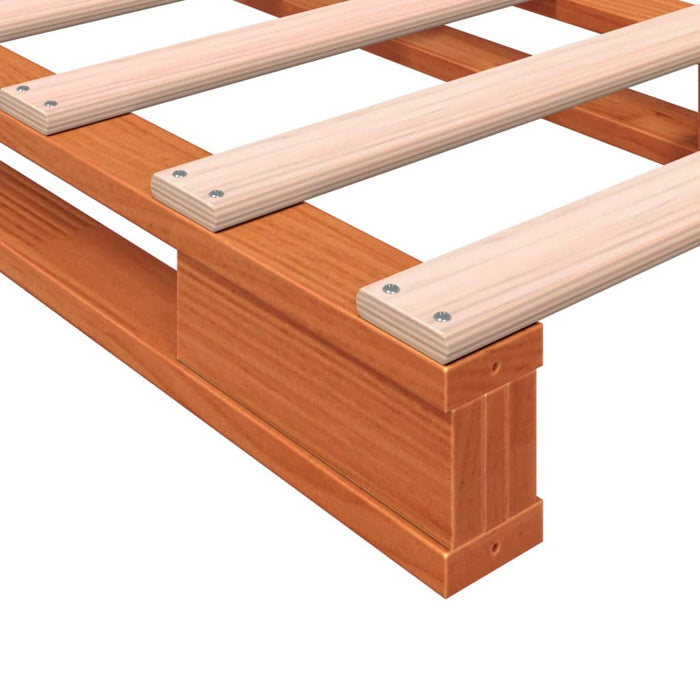 Letto Pallet Marrone Cera 90x200 cm in Legno Massello di Pino 844452