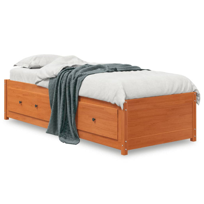 Dormeuse senza Materasso Marrone Cera 80x200 cm Legno di Pino 844477