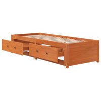 Dormeuse senza Materasso Marrone Cera 90x190 cm Legno di Pino