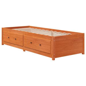Dormeuse senza Materasso Marrone Cera 75x190 cm Legno di Pino 844480
