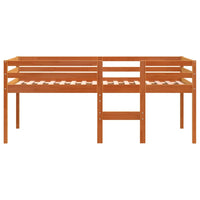 Letto a Soppalco Marrone Cera 90x190 cm Legno Massello di Pino 844483