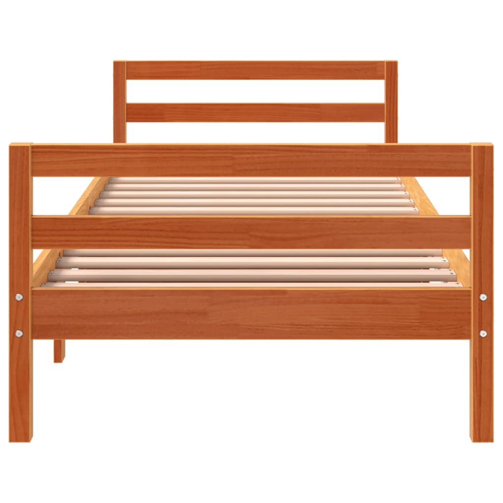 Letto senza Materasso Marrone Cera 90x200 cm Legno di Pino 844485