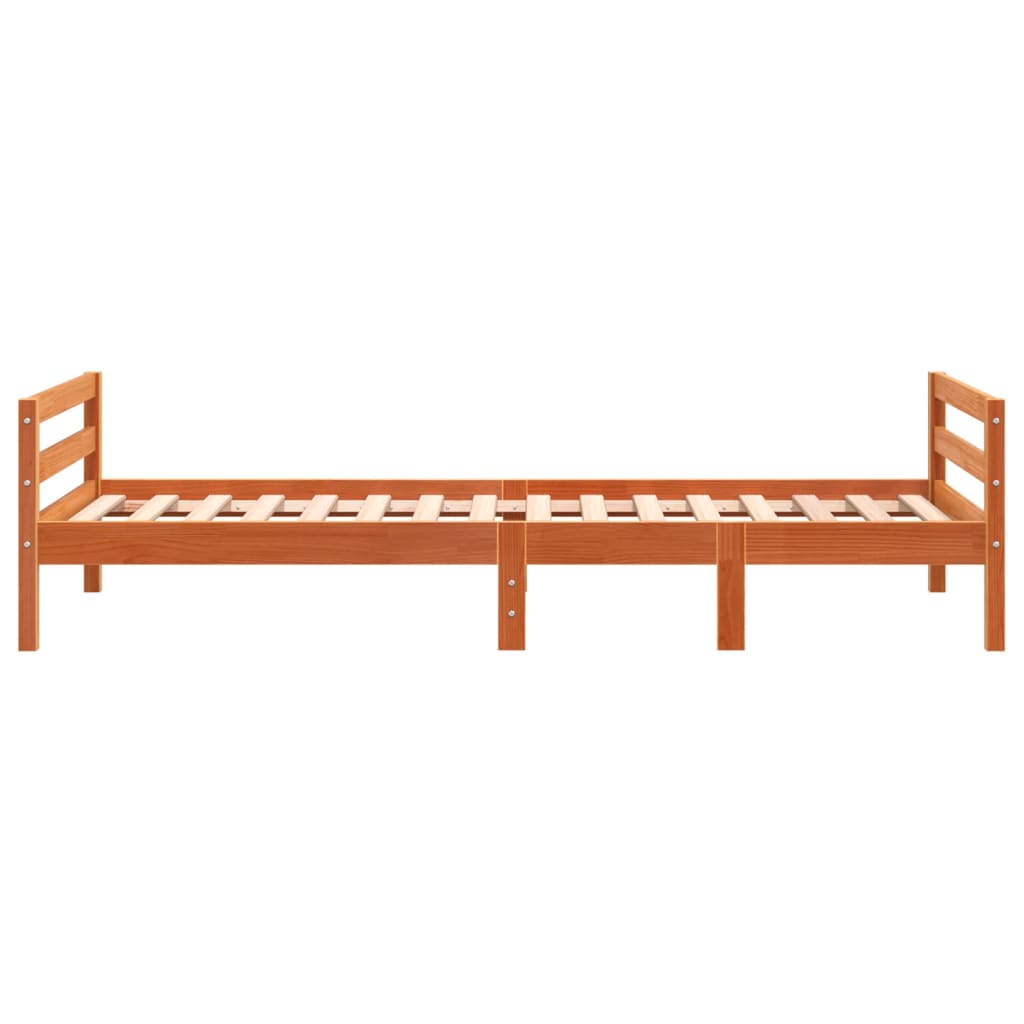 Letto senza Materasso Marrone Cera 90x200 cm Legno di Pino 844485