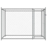 Gabbia per cani con porta 2 x 2 x 1,5 m acciaio zincato grigio 02_0041618