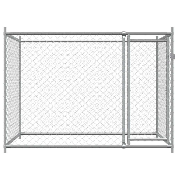 Gabbia per cani con porta 2 x 2 x 1,5 m acciaio zincato grigio 02_0041618