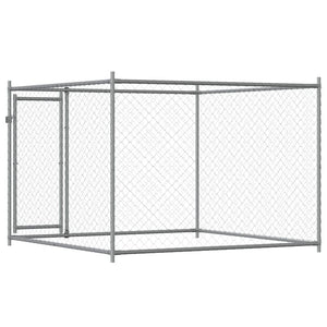 Gabbia per cani con porta 2 x 2 x 1,5 m acciaio zincato grigio 02_0041618