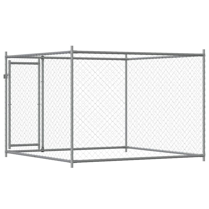 Gabbia per cani con porta 2 x 2 x 1,5 m acciaio zincato grigio 02_0041618