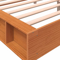 Giroletto senza Materasso-Struttura Letto Marrone Cera 200x200 cm Legno di Pino 711541