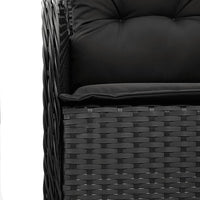Set da Pranzo da Giardino 7 pz Nero con Cuscini in Polyrattan 3211880