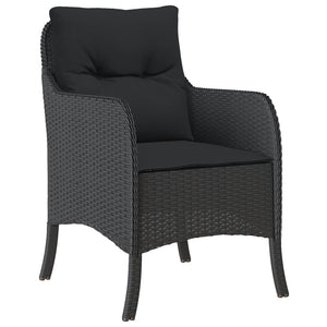 Set da Pranzo da Giardino 9 pz con Cuscini Nero in Polyrattan 3211881