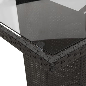 Set da Pranzo da Giardino 9 pz con Cuscini Nero in Polyrattan 3211881