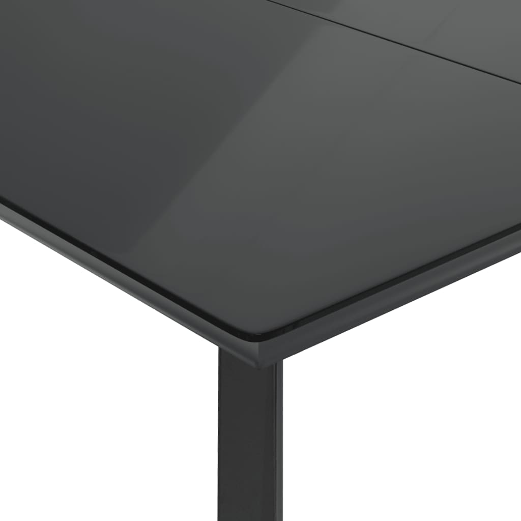 Set da Pranzo da Giardino 5 pz Nero con Cuscini in Polyrattan 3211915