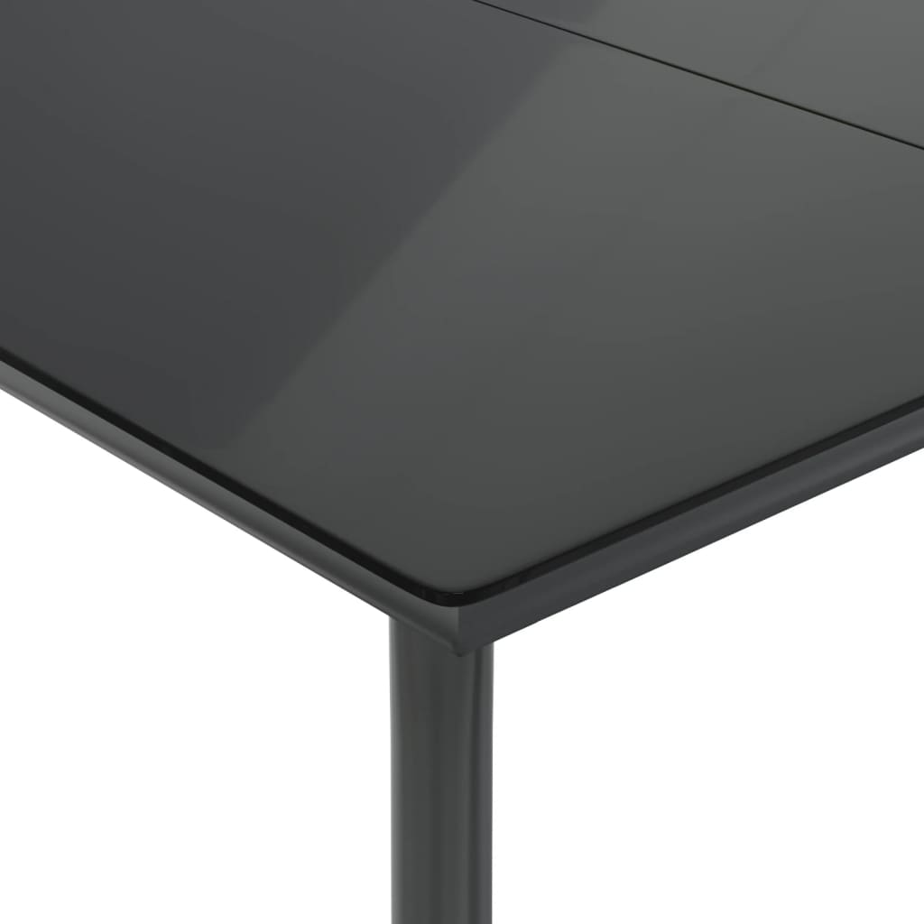 Set da Pranzo da Giardino 5 pz Nero con Cuscini in Polyrattan 3211921