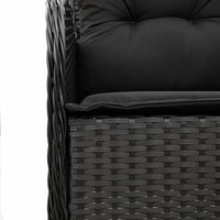 Set da Pranzo da Giardino 3 pz con Cuscini Nero in Polyrattan 3211927