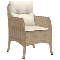 Set da Pranzo da Giardino 5 pz con Cuscini Beige in Polyrattan 3211972