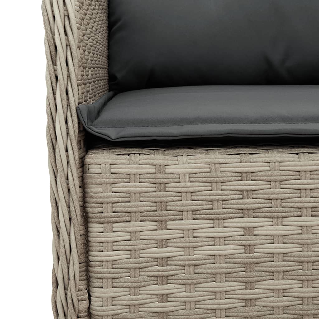 Set Pranzo da Giardino 3pz con Cuscini Grigio Chiaro Polyrattan 3211990