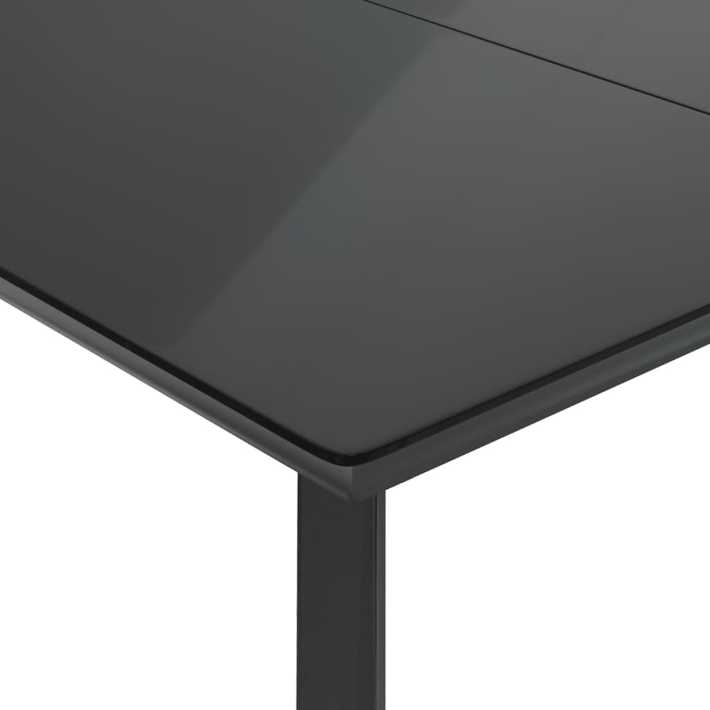 Set da Pranzo da Giardino 5 pz Nero con Cuscini in Polyrattan 3212090