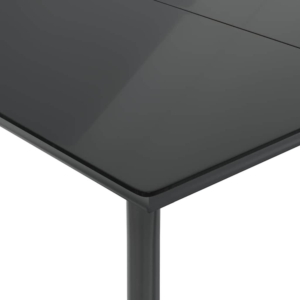 Set da Pranzo da Giardino 7 pz Nero con Cuscini in Polyrattan 3212100