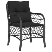 Set da Pranzo da Giardino 5 pz Nero con Cuscini in Polyrattan 3212106