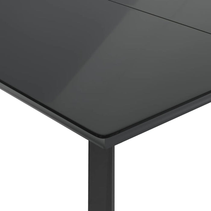 Set da Pranzo da Giardino 5 pz Nero con Cuscini in Polyrattan 3212106