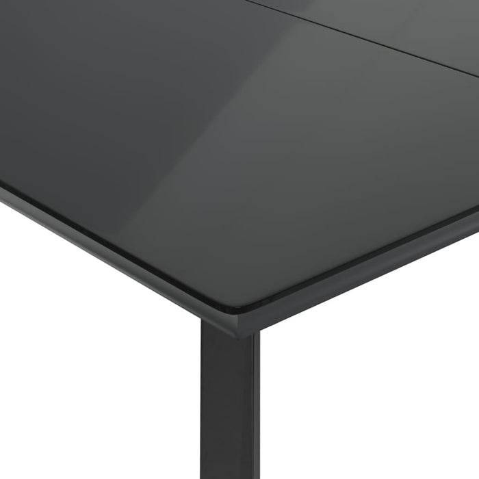 Set da Pranzo da Giardino 7 pz Nero con Cuscini in Polyrattan 3212108