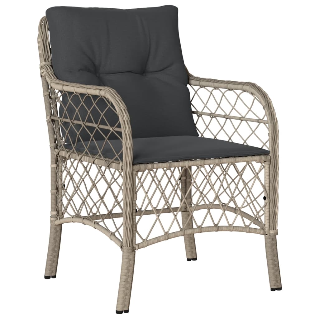 Set Pranzo da Giardino 5pz con Cuscini Grigio Chiaro Polyrattan 3212175