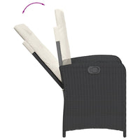 Set da Pranzo da Giardino 7 pz Nero con Cuscini in Polyrattan 3212226