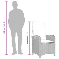 Set da Pranzo da Giardino 9 pz con Cuscini in Polyrattan Grigio 3212258