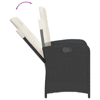 Set da Pranzo da Giardino 5 pz Nero con Cuscini in Polyrattan 3212292