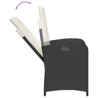 Set da Pranzo da Giardino 5 pz Nero con Cuscini in Polyrattan 3212304