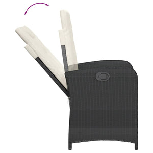 Set da Pranzo da Giardino 7 pz Nero con Cuscini in Polyrattan 3212305
