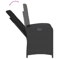 Set da Pranzo da Giardino 5 pz Nero con Cuscini in Polyrattan 3212324