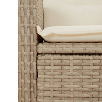 Set da Pranzo da Giardino 9 pz con Cuscini Beige in Polyrattan 3212388
