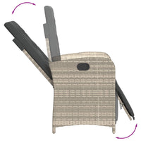 Set da Pranzo da Giardino 7 pz Cuscini Polyrattan Grigio Chiaro 3212498