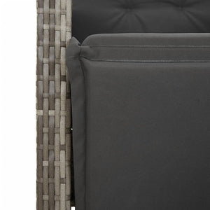 Set da Bistrò 3 pz con Cuscini Grigio in Polyrattan 3212556