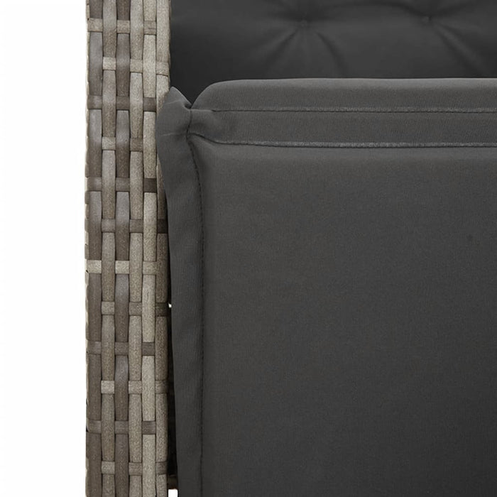 Set da Bistrò 3 pz con Cuscini Grigio in Polyrattan 3212556