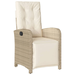 Set da Pranzo da Giardino 9 pz con Cuscini Beige in Polyrattan 3212583