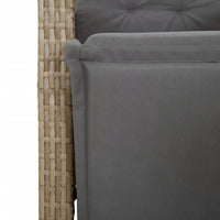 Set da Pranzo da Giardino 7 pz con Cuscini Beige in Polyrattan 3212596