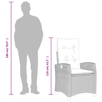 Set da Pranzo da Giardino 7 pz Nero con Cuscini in Polyrattan 3212632